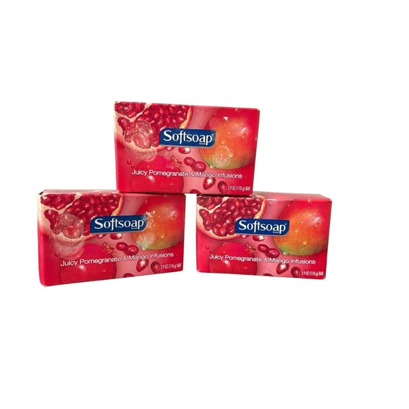 SOFTSOAP LOT of 3 3.9 Oz. JUICY POMEGRANATE & MANGO INFUSION BAR SOAP NEW! - Picture 2 of 8